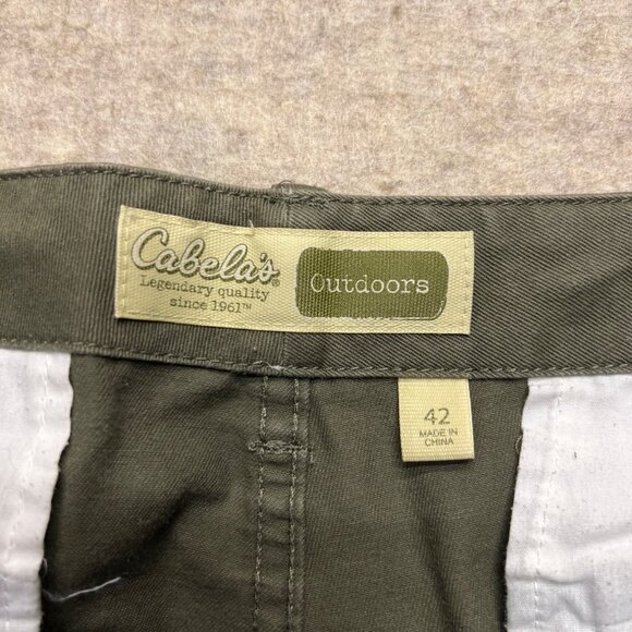 Cabela's Outdoors Military Green Cargo Shorts Khaki Outdoor 42 9.5" Inseam - Picture 3 of 8